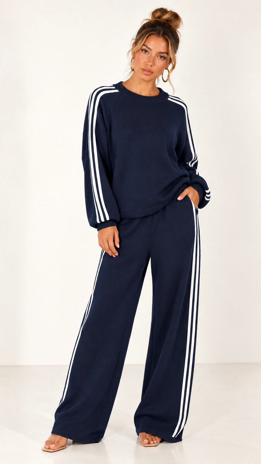 Olivia Zachte Stof Strepen Set