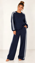Olivia Zachte Stof Strepen Set