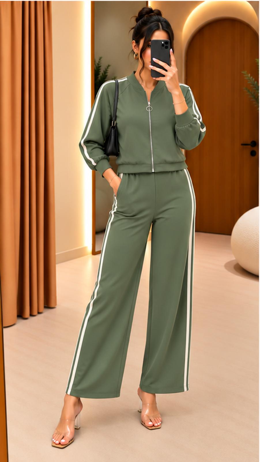 Olivia Streepjes Rits Set