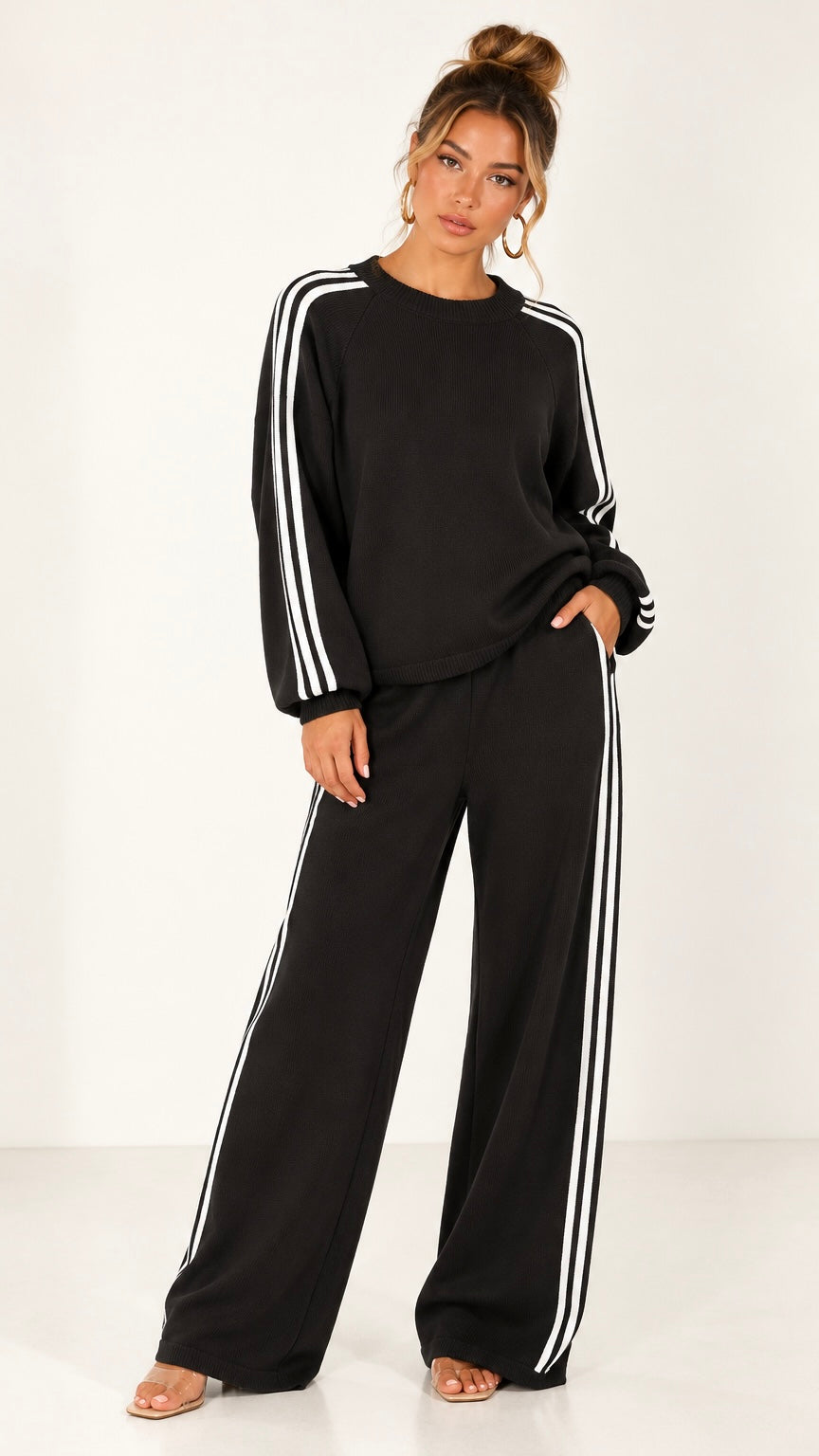 Olivia Zachte Stof Strepen Set