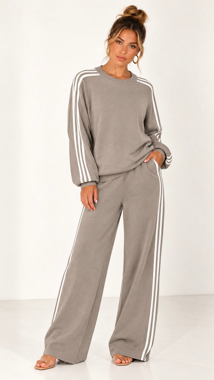 Olivia Zachte Stof Strepen Set