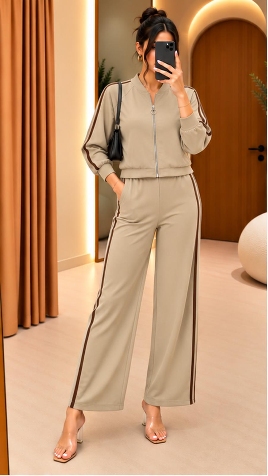 Olivia Streepjes Rits Set